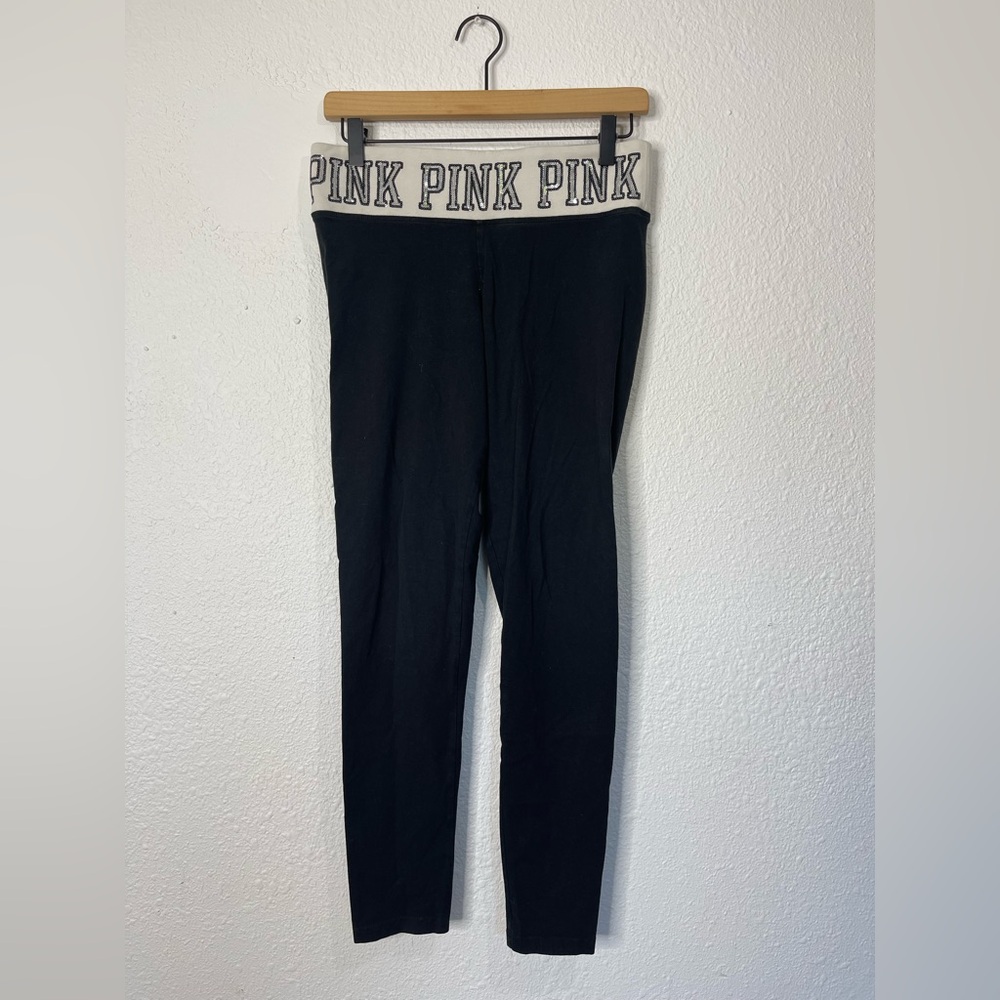 Victorias Secret PINK Bling Sequin Skinny Leg Yoga Pants Size Medium